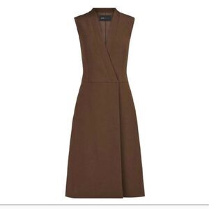 BCBGMAXAZRIA Elisabeth MIDI Dark Fatigue Taupe Vest Dress -  Small New NWT